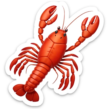 Lobster very happy jumping on pogo stick sticker