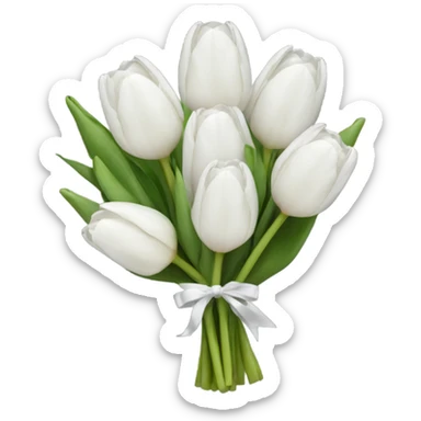 white tulip bouquet  sticker