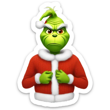 grinch wearing christmas jumper sticker