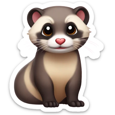 Ferret with heart eyes sticker