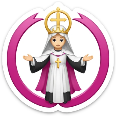 ave maria's emblem with a touch OF MAJENTA sticker