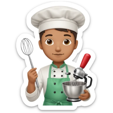 Mixer + peppermint apron,  Chef. sticker