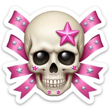 Make this 💀 with a 🎀 and some ✨ sticker