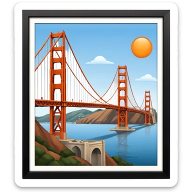 Golden Gate Bridge 🌉 in frame sticker