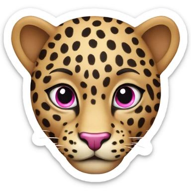 leopard with pink  sticker