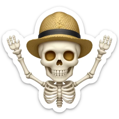 A skeleton with a propeller hat sticker
