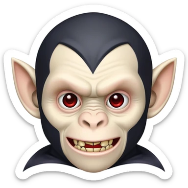 chimpanzee as batman vampire face *old emoji* sticker
