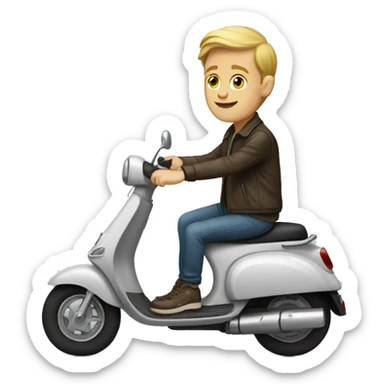 White Boy on a scooter sticker