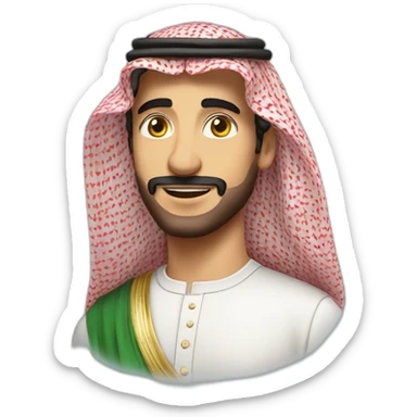 a TOK emoji of a handsome man from saudi arabia, with a sky background sticker