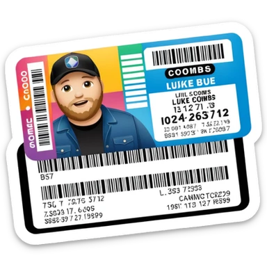 luke combs concert ticket sticker
