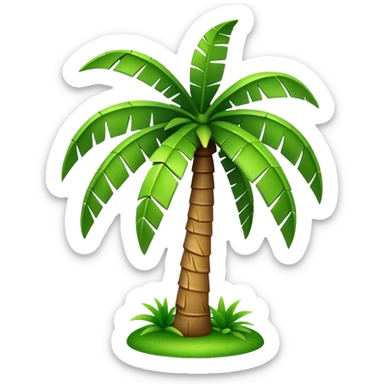 generate realistic detailed palm tree in 3d style sticker