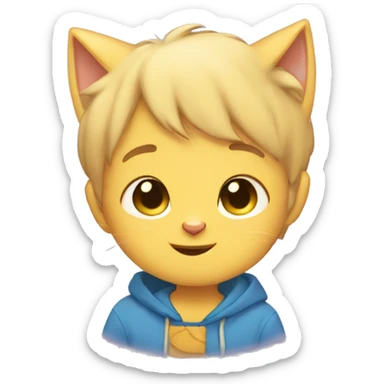 cute shy catboy sticker