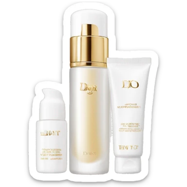 Dior white and gold skin care  sticker