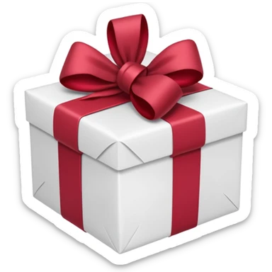 christmas gift with white color and cranberry bow sticker