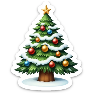 Christmas tree with snow sticker