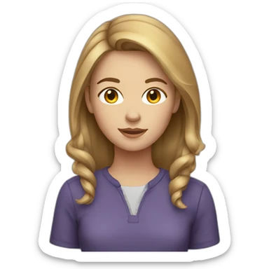 white female teenager with short light brown hair sticker