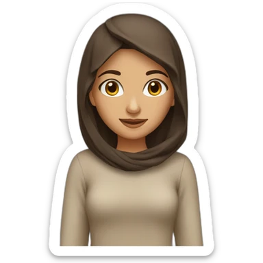 arab girl with brown hair sticker