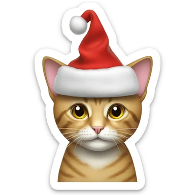 CAT with christmashat sticker