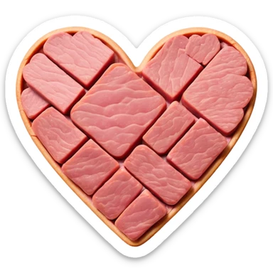 Heart made of SPAM meat sticker