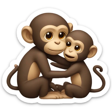 Two little monkeys in love  sticker