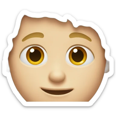 White Boy with big forehead and eyes that split up sticker