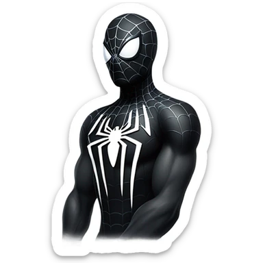 Black spider man sticker