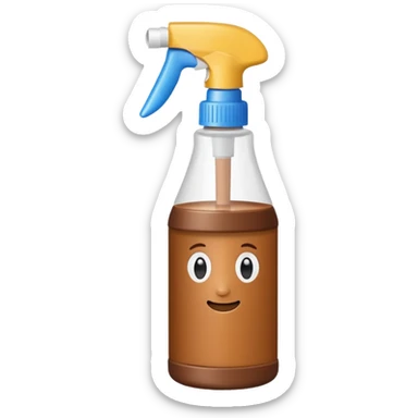 spray bottle brown colored sticker