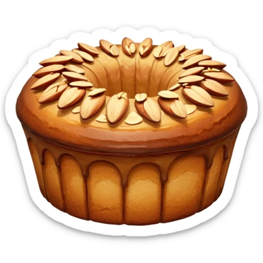 Alsacian kougelhopf with almonds on the top sticker