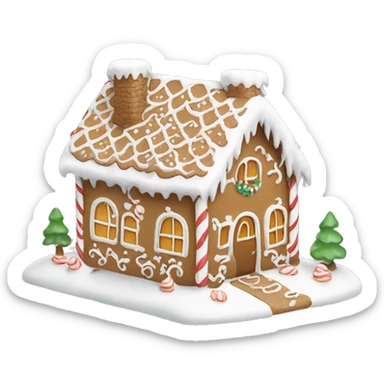 Cosy white gingerbread house  sticker