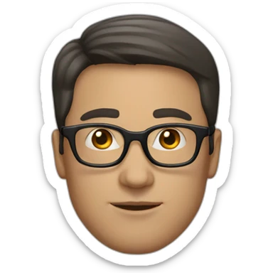 white-male-brunette-black-round-glasses sticker