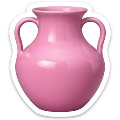 Pink flower vase sticker