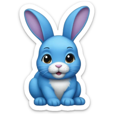Blue bunny rabbit sticker