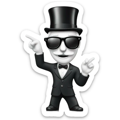 monopoly man celebrating in sunglasses sticker