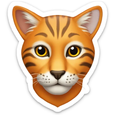 Felino color naranja tierno sticker