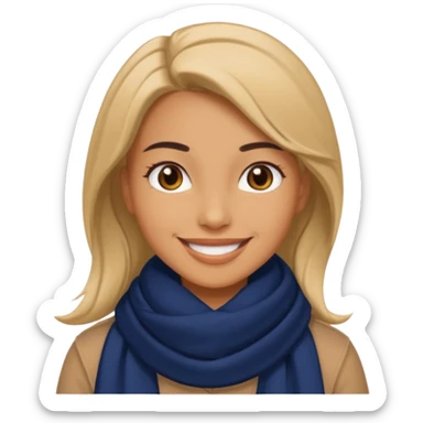 Woman with navy scarf. sticker