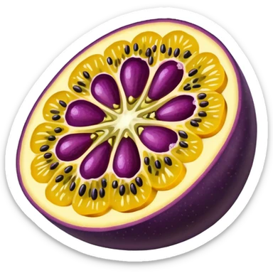 passion fruit sliced juicy sticker
