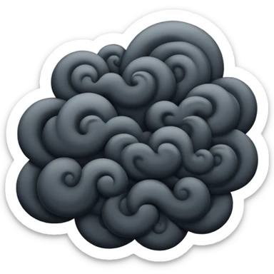 sky full of dark clouds with windy background  sticker