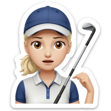 women golfer pain sticker