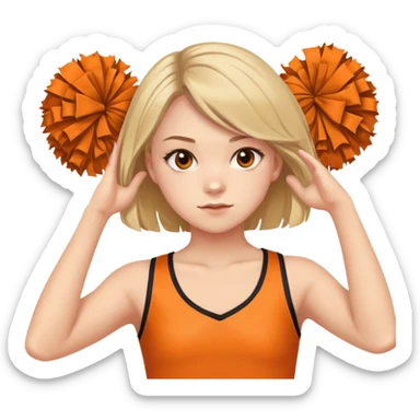 - Nữ
- 15 tuổi
- Da trắng
- Tóc gọn gàng, ngang vai
- Lập dị, khó gần
- Mặc áo cổ vũ cam
 sticker