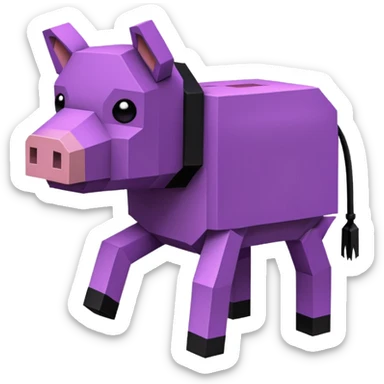 enderman minecraft chevauchant un cochon (clash royale sticker