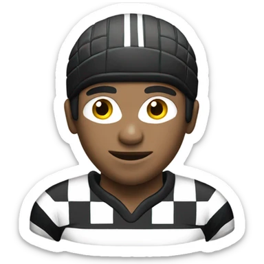 Person playing rugby in black and white stripy kit  sticker