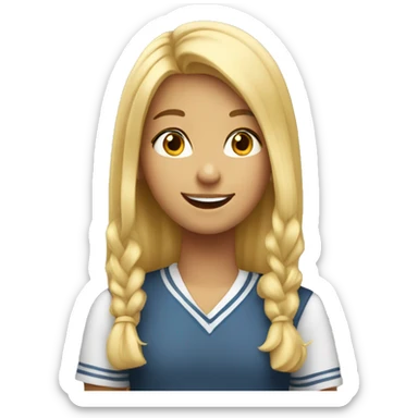 Girl with blonde hair happy at school sticker