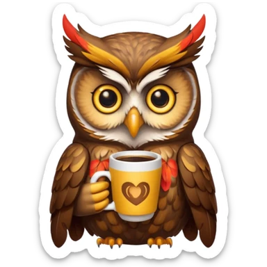 kahve içen baykuş  sticker