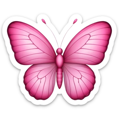 Pink butterfly heart sticker