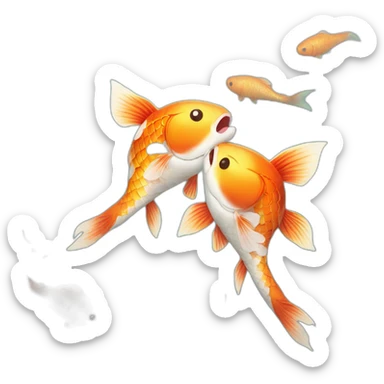 koi fish couple smiling sticker