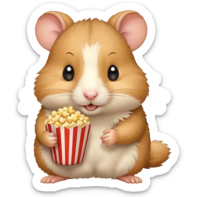 hamster holding pop corn sticker
