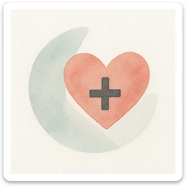 health symbol, watercolor style sticker