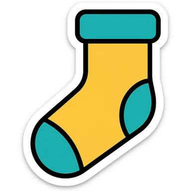 colored outline icon of a sock sticker