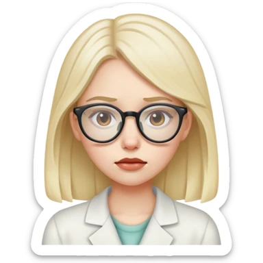 Pale girl with glasses sick sticker