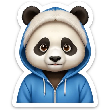 Cute panda waring a hoodie  sticker